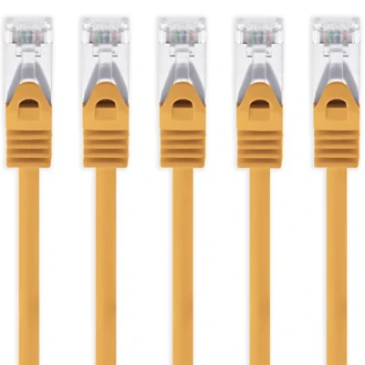 Abbildung von 1aTTack.de 0,5m orange 5 Stück Cat7 Netzwerkkabel SFTP Patchkabel Lankabel Rohkabel 10GB/s 500 Mhz konfektioniert mit 2 RJ45 Stecker Cat 6a