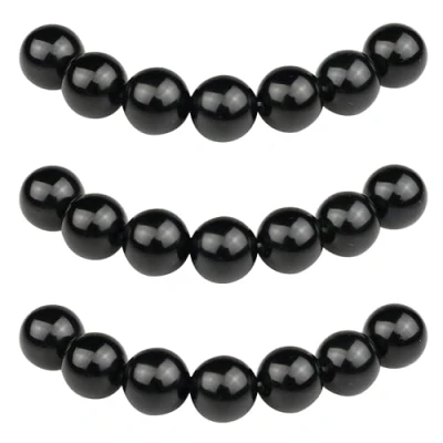 Abbildung von MJDCB Perlen zum Auffädeln 10mm 35 stück Schwarzer Obsidian Halbedelsteine mit Loch Natürliche Lose Runde Steinperlen für Herstellung Schmuck Armbänder Halsketten