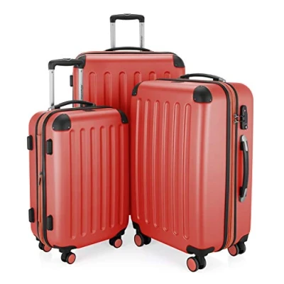 Abbildung von HAUPTSTADTKOFFER SPREE 3er Trolley Set Rollkoffer Reisekoffer, (S, M und L) Koffer Set, 4 Doppel Rollen, , Korall