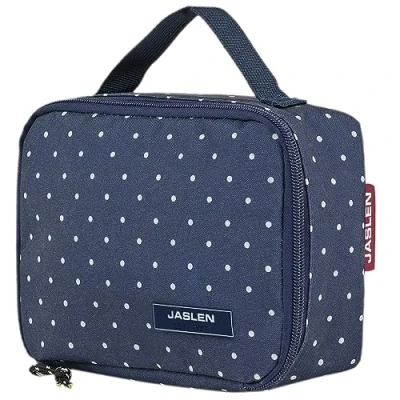 Abbildung von JASLEN Kühltasche Klein mit Two Frischhaltedose Reisen Isoliertasche für die Arbeit Widerstandsfähig und Leicht Thermotasche Mann Frau Design, Marine Blau