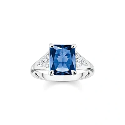Abbildung von THOMAS SABO Damen Ring mit blauen und weißen Steinen Silber 925 Sterlingsilber TR2362 166 1