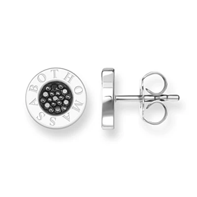 Abbildung von Thomas SABO Classic PAVÉ Schwarz Ohrringe, Damen, Größe: One Size, Silver coloured, black