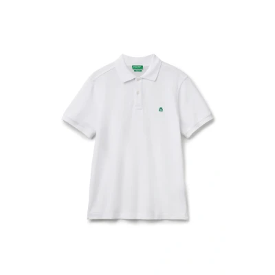 Abbildung von United Colors of Benetton Short Sleeve Poloshirt, Herren, Größe: Large, White