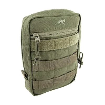 Abbildung von Tasmanian Tiger TT Tac Pouch 5 Rucksack Zusatz Tasche für Zubehör EDC, Molle kompatibel, incl. Regenhülle, 20 x 15 cm (Oliv)