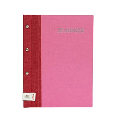 Abbildung von ROTH Zeugnismappe Bicolor mit Buchschrauben Cherry Pink 12 A4 Klarsichthüllen, erweiterbar