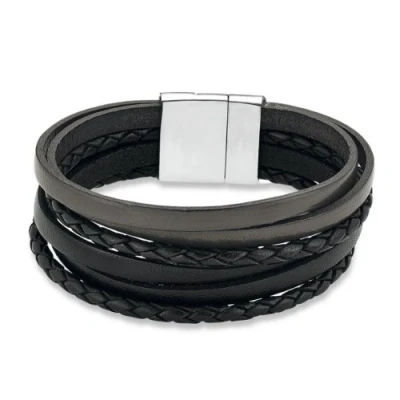 Abbildung von s.Oliver Herren Armband Edelstahl Leder 21 cm 466035