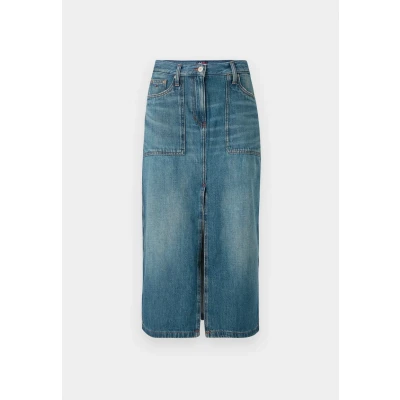 Abbildung von Tommy Jeans Claire MIDI Skirt Utility Jeansrock, Damen, Größe: 24, Denim medium