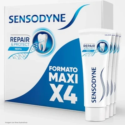 Abbildung von Sensodyne Repair &amp; Protect Zahnpasten mit Minzgeschmack, Schutz und Linderung bei Zahnempfindlichkeit, 4 x 75 ml