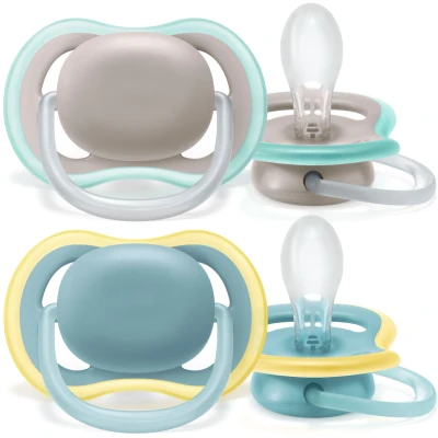 Abbildung von Philips Avent Ultra Air Deco Schnuller 2er Pack 18+m, Grau/Blau