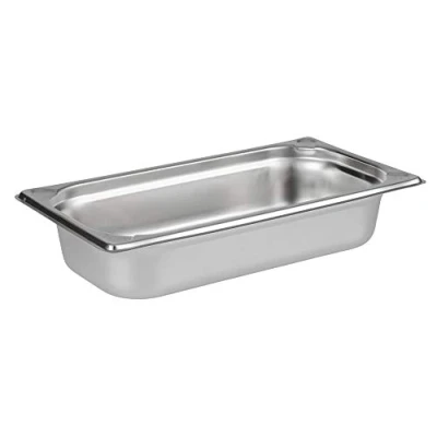 Abbildung von APS 81302 GN 1/3 Behälter, rostfreier Gastronormbehälter Edelstahl, Abmessungen 175 x 325 mm/Höhe 65 mm/Volumen 2,5 Liter