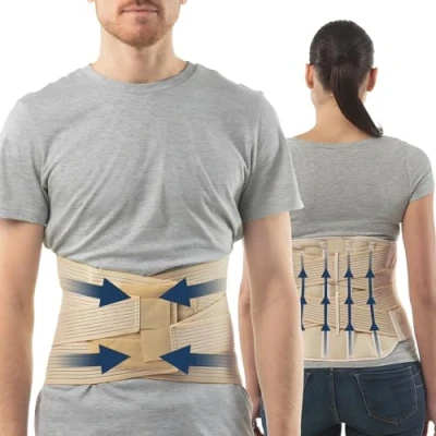Abbildung von aHeal Rückenstützgürtel &amp; Rückenbandage Damen Herren Lendenwirbelstütze Rückengurt Rückenschmerzen Orthopädischer Stützgürtel Rücken Lendenwirbelsäule Größe 5 Haut