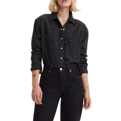 Abbildung von Levi&#039;s Damen Teodora Western Hemd mit Button Down Kragen, Dark Ages 2, S