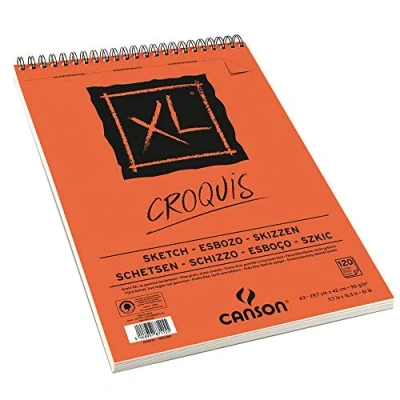 Abbildung von Canson XL Block Skizzen und Zeichenpapier/787115 A3 natürlich weiss 90 g/qm Inhalt 120 Blatt