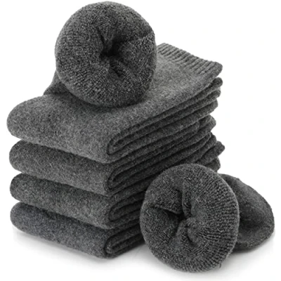 Abbildung von PROETRADE Damen Socken Merino Wollsocken Warm Dicke Wandersocken Atmungsaktiv Wolle Thermosocken Geschenke Wintersocken 5 Paare?Grau?