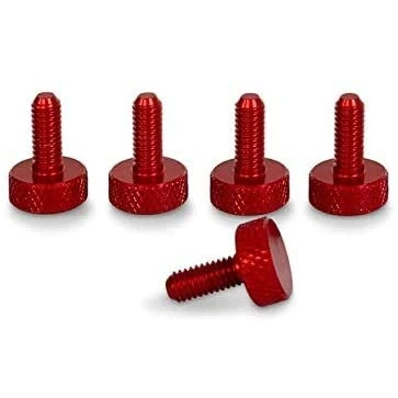 Abbildung von PrecisionGeek Aluminium Rändelschrauben M6 x 10mm Rot 1 Satz (5 Stück)