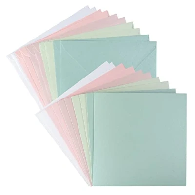 Abbildung von Ideen mit Herz Grußkarten Set Perlmutt Veredelung 10 Karten ca. 250 g/m² + Umschläge 120 (pastell 02, 16 x cm)