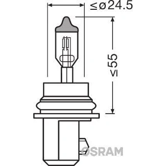 Abbildung von OSRAM 9007 Glühlampe, Fernscheinwerfer HB5 12V 60/55W Halogen HUMMER: H2 Off Road