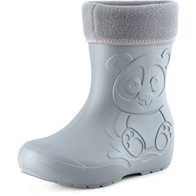Abbildung von Ladeheid Eva Kinder Jungen Mädchen Gummistiefel Regenschuhe gefüttert LA CA 11 (Grau, 26/27 EU)