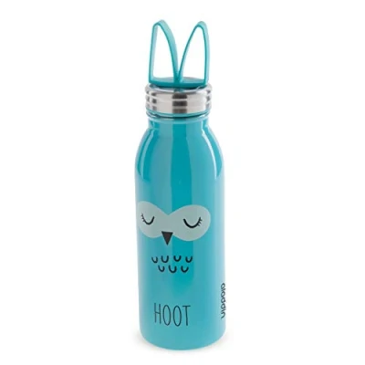 Abbildung von Aladdin Zoo Thermavac Trinkflasche Edelstahl Kinder 0.43L Owl Thermosflasche Hält 7 Stunden Kalt Auslaufsicher Weiche Fingertrageschlaufe aus Silikon Wasserflasche BPA Frei