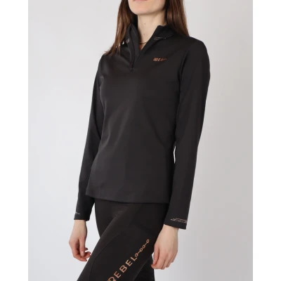 Abbildung von Rebel Shirt Lange Ärmel Crystal Roségoldenes Logo Navy M