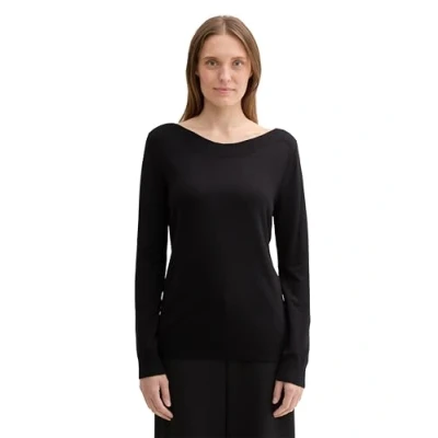 Abbildung von TOM Tailor Basic Strickpullover, Damen, Größe: Large, Deep black