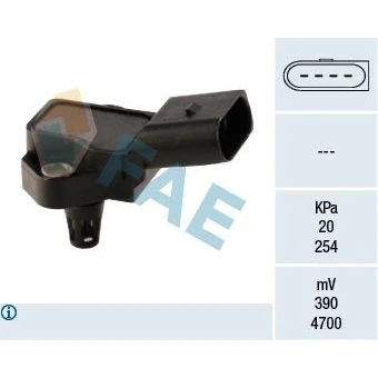 Abbildung von FAE 15037 Sensor, Saugrohrdruck VOLKSWAGEN: Golf 4, Transporter 5, Bora Saloon, SKODA: Roomster, Fabia 1 Combi, Octavia SEAT: Altea, Ibiza 4