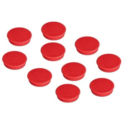 Abbildung von FRANKEN Magnete Rund, 10 Stück, Hochwertige Haftmagnete für Büro, Haushalt, Werkstatt, ideal Whiteboards, Kühlschrank, Plantafeln oder Schaukästen, 38 mm, Rot, HM38 01