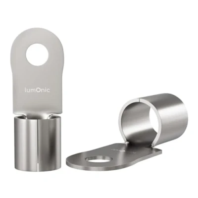Abbildung von Lumonic 10x Quetschkabelschuhe blank 30 50mm² I RIngkabelschuhe M6 unisoliert Kabelschuhe M6, Rohrkabelschuh 30mm2 50mm2 Ringösen, Quetschverbinder