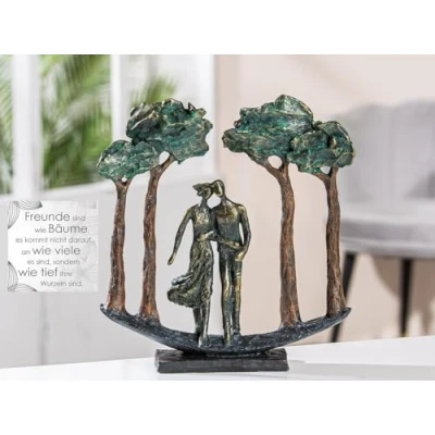 Abbildung von Casablanca Deko Figur Skulptur Paarfigur Dekofigur aus Kunstharz Farbe: Bronze Dekoration Wohnzimmer Geschenk Geburtstag Höhe 30 cm
