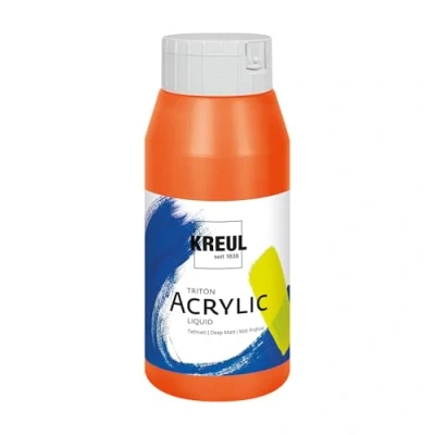 Abbildung von KREUL 17002 Solo Goya Triton Acrylfarbe echtorange, 750 ml Flasche, schnell und matt trocknend, Farbe auf Wasserbasis, in Studioqualität, vielseitig einsetzbar, gut deckend ergiebig