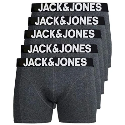 Abbildung von JACK &amp; JONES Herren 5er Pack Boxershorts Mix Unterwäsche Mehrpack,5er Darkgrey,M