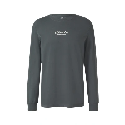 Abbildung von s.Oliver Longsleeve AUS MIT LOGO Langarmshirt, Herren, Größe: XL, Schiefergrau