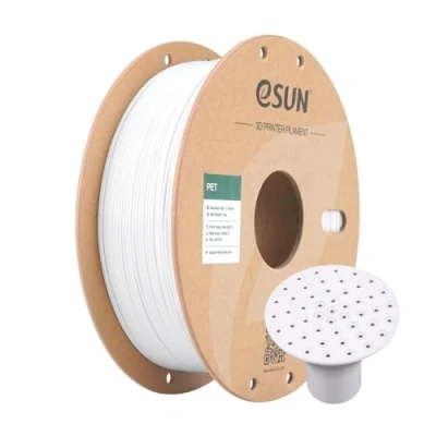 Abbildung von eSUN PET Filament 1.75mm, hohe Zähigkeit Filament, 1KG Spule (2.2 LBS) 3D Druck für Drucker (Weiß, 1KG)