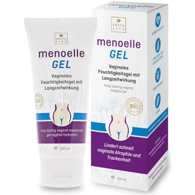 Abbildung von menoelle® GEL Vaginalgel. Bio zertifiziert. 100 ml. Gegen Scheidentrockenheit, Reizungen, Juckreiz, Brennen, Geruch, Empfindlichkeit. Hormonfrei, ohne chemische Zusätze.