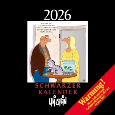 Abbildung von Uli Stein Schwarzer Kalender 2026: Monatskalender für die Wand: Terminplaner zum Aufhängen (Uli 2026)