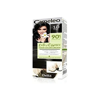 Abbildung von Cameleo Color Essence Färbecreme Schwarz Färbung &quot;TON IN TON&quot;. Wirkung bis zu 8 Waschgänge Natürliche, tiefe Farbe Farbauffrischung Pflege Weißer Mohn und Arganöl 75g