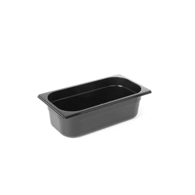 Abbildung von HENDI GN Behälter 1/4 schwarz 150 mm Füllmenge: 4 l Polycarbonat Kunststoff 40 bis +110 C, Gastronormbehälter