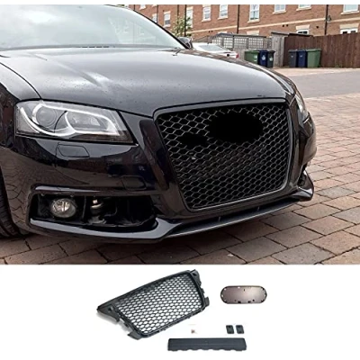 Abbildung von Passend für Audi A3 8P Kühlergrill Wabengrill Front Grill mit Emblemhalter PDC 08 13