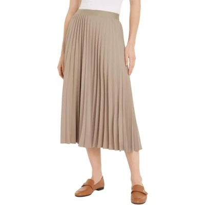 Abbildung von Tommy Hilfiger Pleated MIDI Skirt Faltenrock, Damen, Größe: 40, Beige