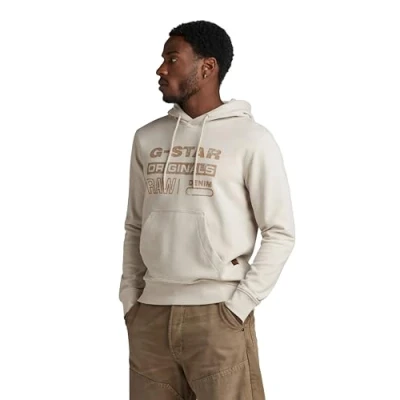 Abbildung von G Star Distressed Kapuzenpullover, Herren, Größe: XXL, Whitebait