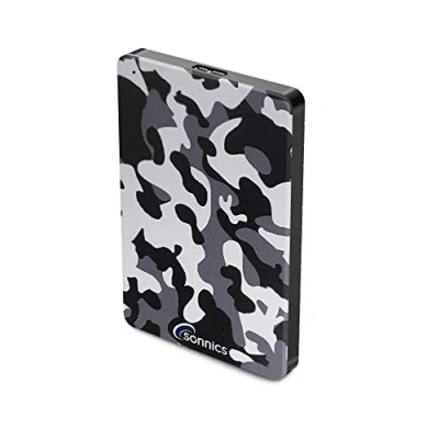 Abbildung von Sonnics 1TB Grau Camo Externe tragbare Festplatte USB 3.0 super schnelle Übertragungsgeschwindigkeit für den Einsatz mit Windows PC, Mac, Xbox ONE und PS4 Fat32