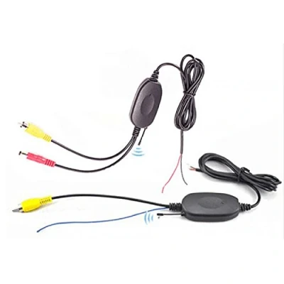 Abbildung von Kalakass 2.4GHz Wireless Video Rückfahrkamera RCA Sender Empfänger Kit für Auto Monitor Cam DVD GPS Autoradio Player Modul Adapte Trigger