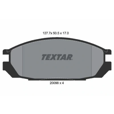 Abbildung von TEXTAR 2009801 Bremsbelagsatz nicht für Verschleißwarnanzeiger vorbereitet NISSAN: Patrol GR 4 SUV