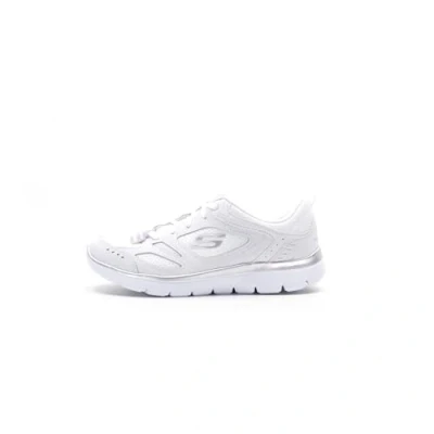 Abbildung von Skechers Damen Summits Sneaker, Weißes Netz Silbergrauer Rand, 40 EU