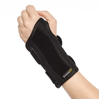 Abbildung von BraceUP Handgelenkbandage Handgelenk Bandagen, Handgelenkbandage, Handgelenkstütze, Karpaltunnelsyndrom und Tendinitis Schmerzlinderung (Linke Hand, L/XL)