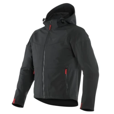 Abbildung von Dainese Ignite Tex Jacket, Motorradjacke Herren, Wasserdichtes und Atmungsaktives Fleece, Motorrad Regenjacke, Schulter Ellbogenprotektoren, Reflektierende Details, Schwarz,52