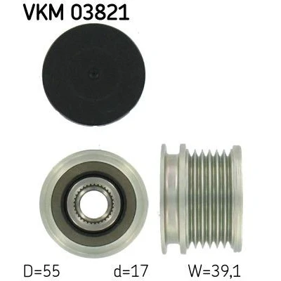 Abbildung von SKF VKM 03821 Freilauf Lichtmaschine 39,1 MERCEDES BENZ: E Class Saloon, Sprinter 3 T Minibus, modell