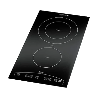 Abbildung von ROMMELSBACHER Domino Einbaukochfeld EBC 3477/TC SCHOTT CERAN Kochfläche, Touch Control, energiesparend, 9 Leistungsstufen, 99 Minuten Zeitschaltuhr, 3400 Watt, Einbaumaße 270 x 500 69 mm