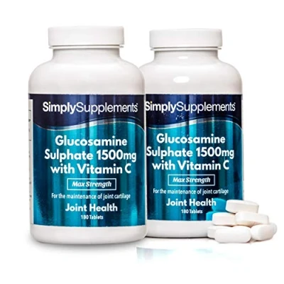 Abbildung von Glucosamin 1500mg mit Vitamin C 360 Tabletten Versorgung für 1 Jahr SimplySupplements