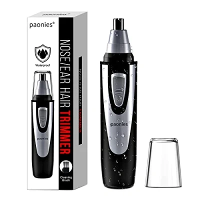 Abbildung von Nasenhaartrimmer Herren Nasenhaarschneider Ohrhaarschneider, Professioneller schmerzfreier Augenbrauen und esichtshaartrimmer für Männer Frauen, batteriebetrieben, IPX7 Wasserdichte Doppelklingen